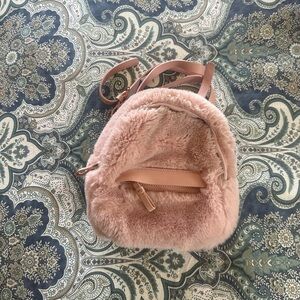 American eagle Pink Faux Fur Backpack